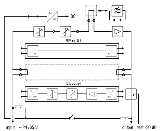 Блок-схема підсилювача Bi-Zone HA3803B-R