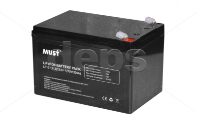 LiFePO4 акумулятор Must LP15-1212 (4S 12V/12Ah Dis/Ch: 10A/10A) - зображення 1