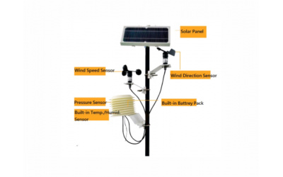 Датчик з датчиками Температури/Вологості/ Атмосферного тиску/Швидкості вітру та напрямку вітру з сонячною панеллю Netvox R72617 - зображення 1