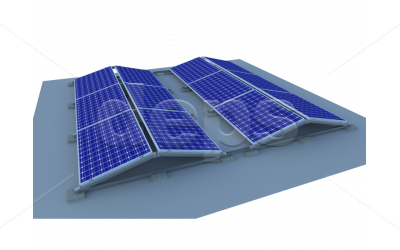 Двонаправлена баластна система кріплення сонячних панелей на плоский дах Схід-Захід Kripter Zinc E-W L-4 - зображення 1