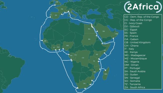 Facebook прокладає навколо Африки підводний кабель з пропускною ємністю 180 Тбіт/с